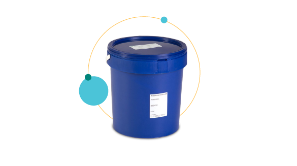contentor azul para recolha de resíduos de gesso