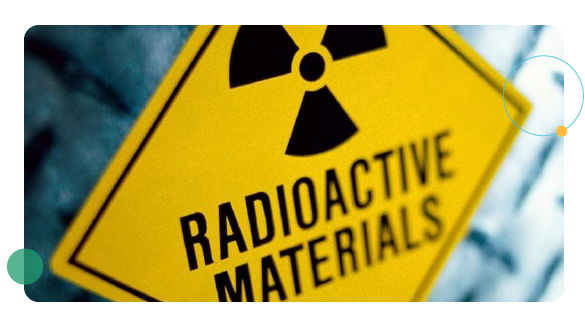 sinal materiais radioativos